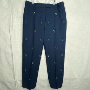 Brooks Brothers 346 Stretch Womens Pants Size 10 Navy Palm Tree Print